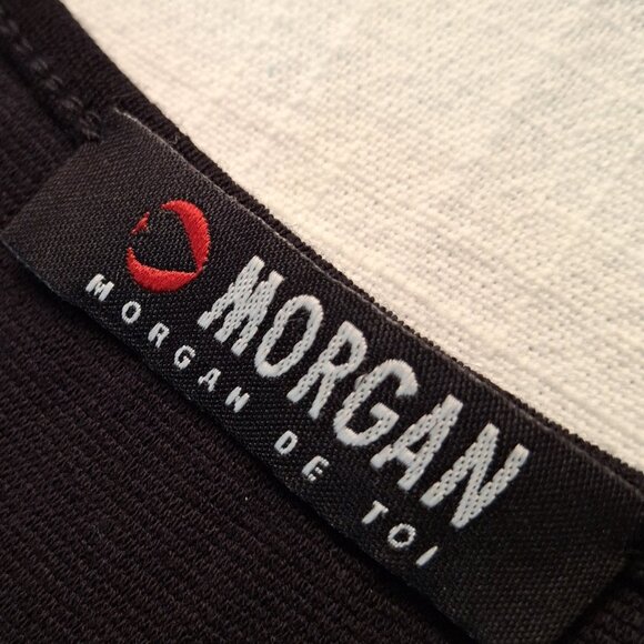 Vintage Morgan Bouffant Dress w Red & Grey Skirt Band, Size Medium - Picture 9 of 10